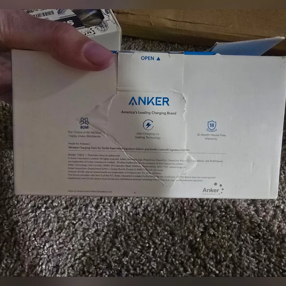 NWT Anker Wireless Charging Dock For Kindle Paperwhite Signature